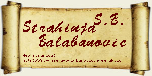Strahinja Balabanović vizit kartica